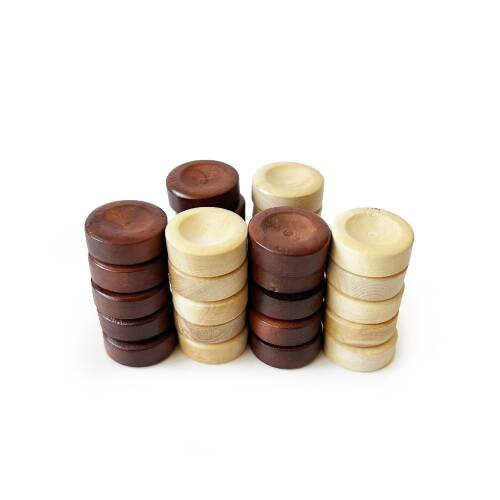 El Yapımı Şimşir Mini Tavla Pulu 17mm - 9