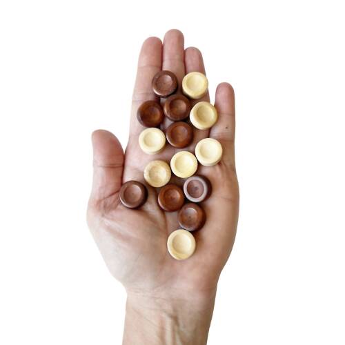 El Yapımı Şimşir Mini Tavla Pulu 17mm - 10