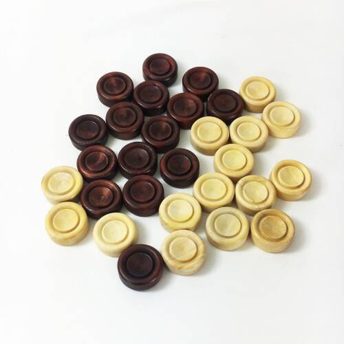 El Yapımı Şimşir Mini Tavla Pulu 19mm - 7