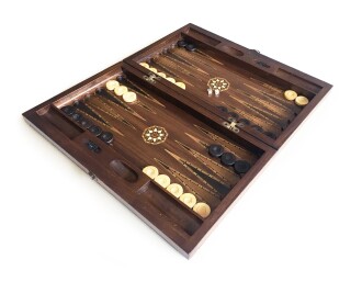 Helena Wood Art Smarty Carved Oymalı Tavla Koyu Ceviz - 3