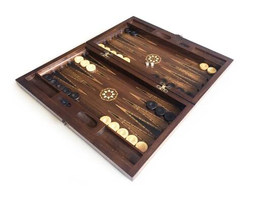 Helena Wood Art Smarty Carved Oymalı Tavla Koyu Ceviz - 3