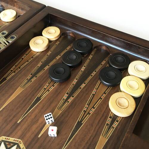 Helena Wood Art Smarty Carved Oymalı Tavla Koyu Ceviz - 5