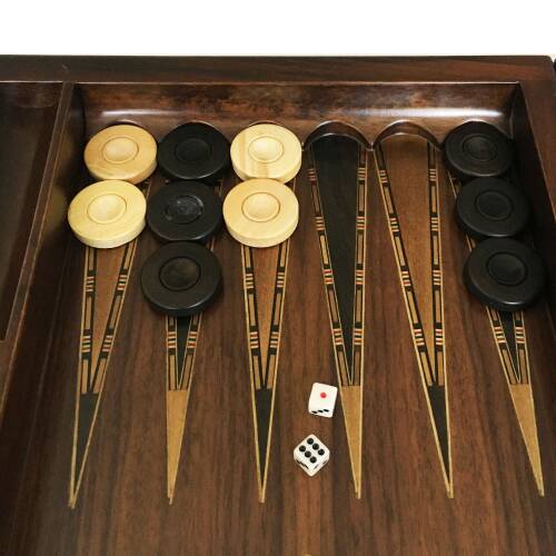 Helena Wood Art Smarty Carved Oymalı Tavla Koyu Ceviz - 6