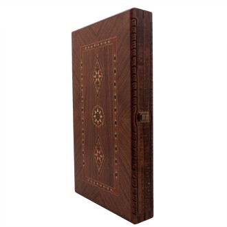 Helena Wood Art Smarty Carved Oymalı Tavla Koyu Ceviz - 9