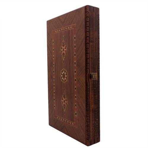 Helena Wood Art Smarty Carved Oymalı Tavla Koyu Ceviz - 9