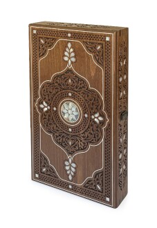 Helena Wood Art Topkapı Sedef Kakma Oymalı Nakışlı Ahşap Tavla Seti - 2