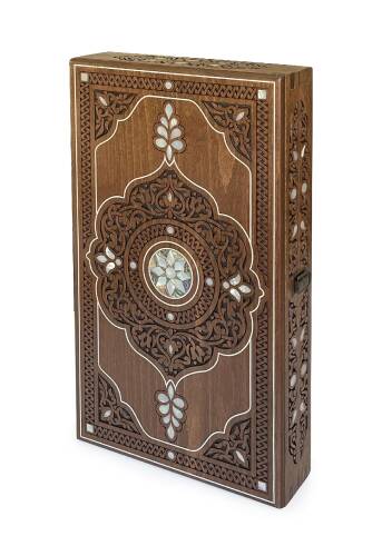 Helena Wood Art Topkapı Sedef Kakma Oymalı Nakışlı Ahşap Tavla Seti - 2