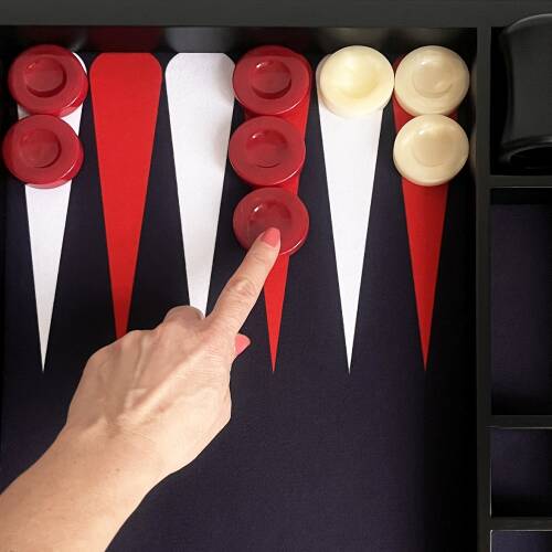 Helena Wood Art Turnuva Boy Tavla Kumaş Zemin 57x75 cm Kırmızı Beyaz Ahşap Vido - 5