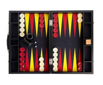 Helena Wood Art Turnuva Boy Tavla Kumaş Zemin 57x75 cm Sarı Kırmızı Ahşap Vido