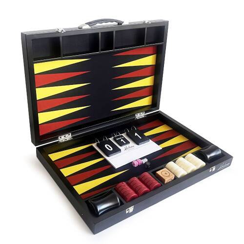 Helena Wood Art Turnuva Boy Tavla Kumaş Zemin 57x75 cm Sarı Kırmızı Ahşap Vido - 2