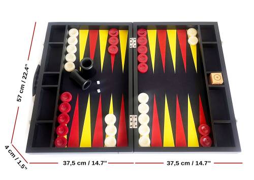 Helena Wood Art Turnuva Boy Tavla Kumaş Zemin 57x75 cm Sarı Kırmızı Ahşap Vido - 3