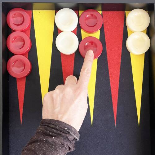 Helena Wood Art Turnuva Boy Tavla Kumaş Zemin 57x75 cm Sarı Kırmızı Ahşap Vido - 5