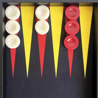 Helena Wood Art Turnuva Boy Tavla Kumaş Zemin 57x75 cm Sarı Kırmızı Ahşap Vido - 9