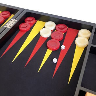 Helena Wood Art Turnuva Boy Tavla Kumaş Zemin 57x75 cm Sarı Kırmızı Ahşap Vido - 10