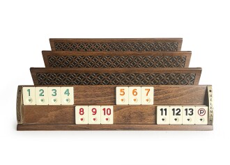 Helena Wood Art VIP Oymalı Masif Ahşap Okey Takımı Begonya - 2