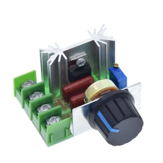 Hız Düğmesi 2000W Thyristor Elektronik Voltaj Regülatörü Dim Hız Sıcaklık Kontrolü