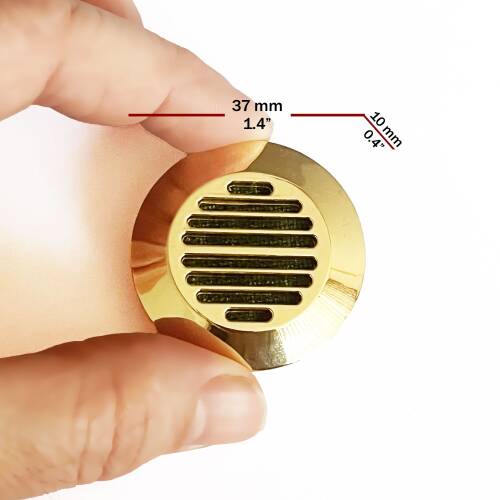 Humidor Puro Kutusu Nemlendirici Haznesi Yuvarlak Metal Sarı 37mm - 4