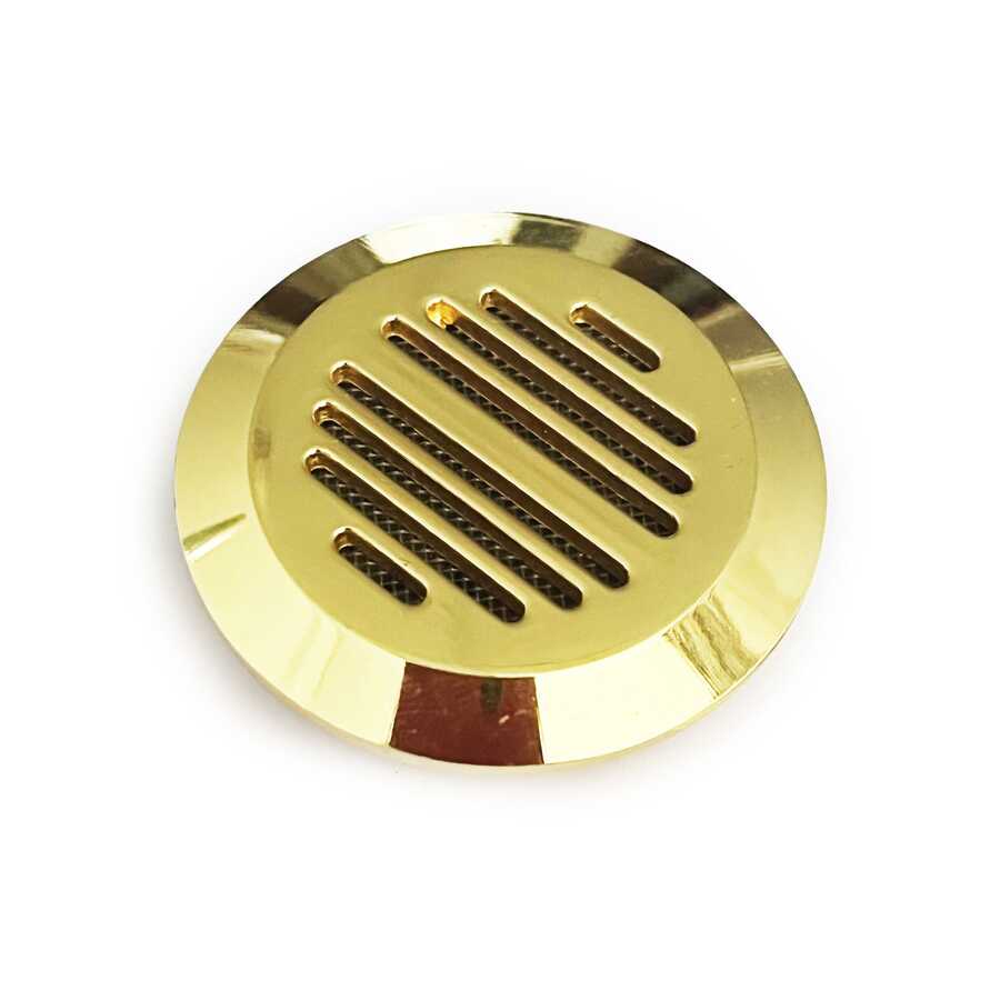  Humidor Puro Kutusu Nemlendirici Haznesi Yuvarlak Metal Sarı 43mm