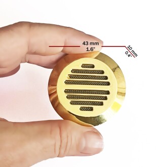 Humidor Puro Kutusu Nemlendirici Haznesi Yuvarlak Metal Sarı 43mm - 4