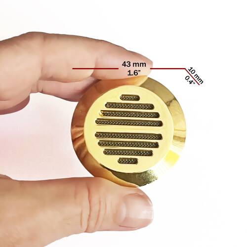 Humidor Puro Kutusu Nemlendirici Haznesi Yuvarlak Metal Sarı 43mm - 4