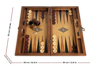 Infiniti Numeratörlü Ahşap Tavla Ceviz - 4