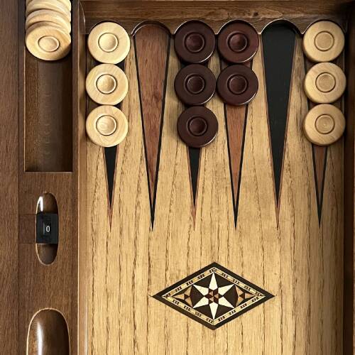 Infiniti Numeratörlü Ahşap Tavla Ceviz - 6