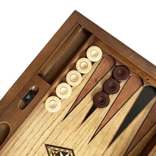 Infiniti Numeratörlü Ahşap Tavla Ceviz - 7