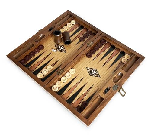 Infiniti Numeratörlü Ahşap Tavla Ceviz - 9