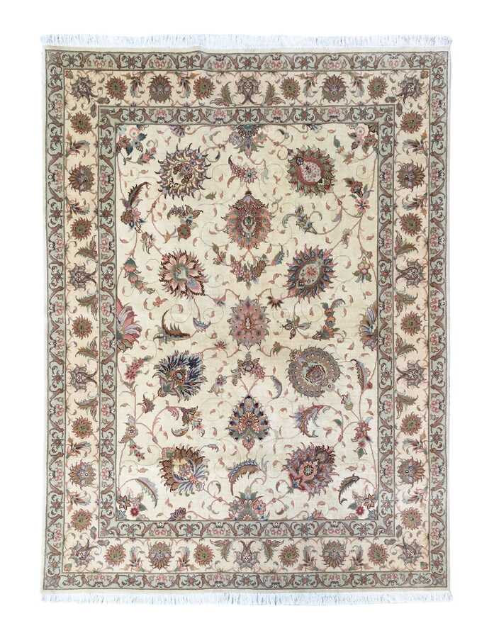  İran Tebriz İpek Yün Karışımı El Dokuması Halı 154x200