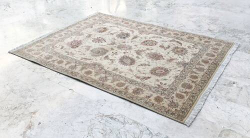 İran Tebriz İpek yün Karışımı El dokuması Halı 154x200 - 4