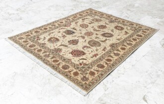 İran Tebriz İpek yün Karışımı El dokuması Halı 154x200 - 5