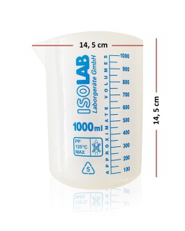 ISOLAB 1000ml Ölçü Kabı Beher Mavi Skala - 5