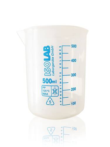 ISOLAB 500ml Ölçü Kabı Beher Mavi Skala