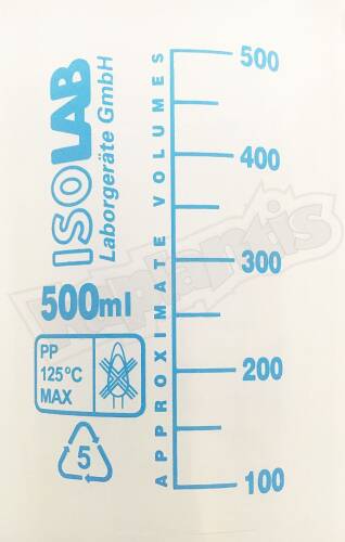 ISOLAB 500ml Ölçü Kabı Beher Mavi Skala - 6