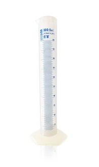 ISOLAB 500ml Plastic Measure Blue Scale