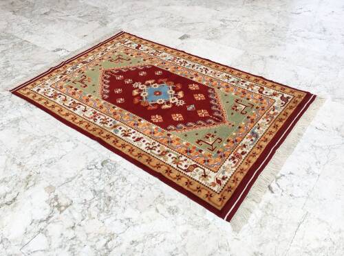 İzmir Antik Yörük El Dokuması Yün Halı - 2