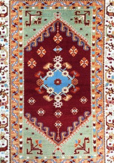 İzmir Antik Yörük El Dokuması Yün Halı - 7