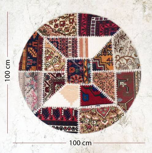 Kırkyama El Dokuma Halı 100cm XHE0047 - 4