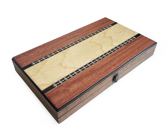 Helena Wood Art Classic Wide Backgammon Mosaic Massive Wood with Numerator Rose - 2