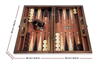 Helena Wood Art Classic Wide Backgammon Mosaic Massive Wood with Numerator Rose - 4