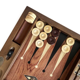 Helena Wood Art Classic Wide Backgammon Mosaic Massive Wood with Numerator Rose - 6