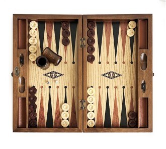 Klasik Tavla Dişbudak Satranç Kareli Numeratörlü Masif Ahşap - 2