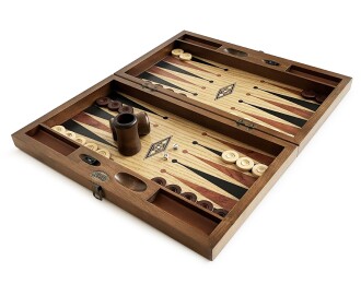 Klasik Tavla Dişbudak Satranç Kareli Numeratörlü Masif Ahşap - 3