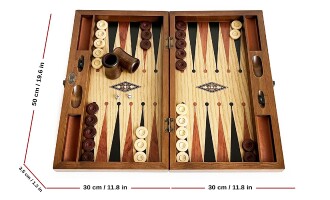 Klasik Tavla Dişbudak Satranç Kareli Numeratörlü Masif Ahşap - 4