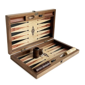 Klasik Tavla Dişbudak Satranç Kareli Numeratörlü Masif Ahşap - 8