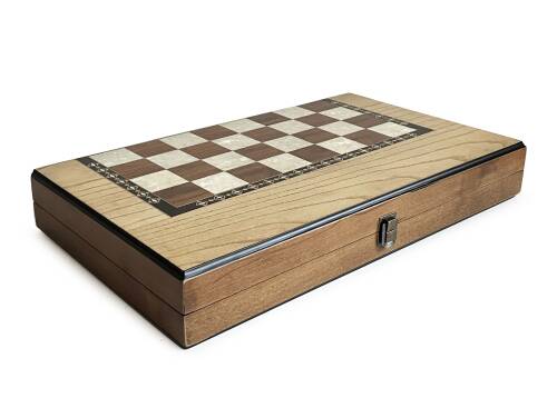 Klasik Tavla Dişbudak Satranç Kareli Numeratörlü Masif Ahşap - 9