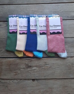  - La Donna Kadın Renkli Çorap 5'li Set 36-40