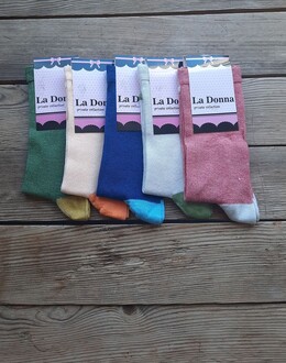  - La Donna Kadın Renkli Çorap 5'li Set 36-40
