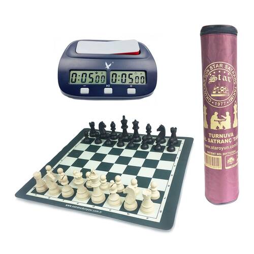 LEAP KK9908 Fide Onaylı Dijital Satranç Saati ve Turnuva Satranç Takımı Seti