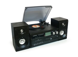 Looptone TR-18CD Hepsi Bir Arada Hoparlörlü Pikap Kasetçalar MP3 CD Çalar Siyah - Thumbnail